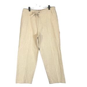 Cubavera Beige Wide Leg Linen Blend Pants Women Sz 36-38